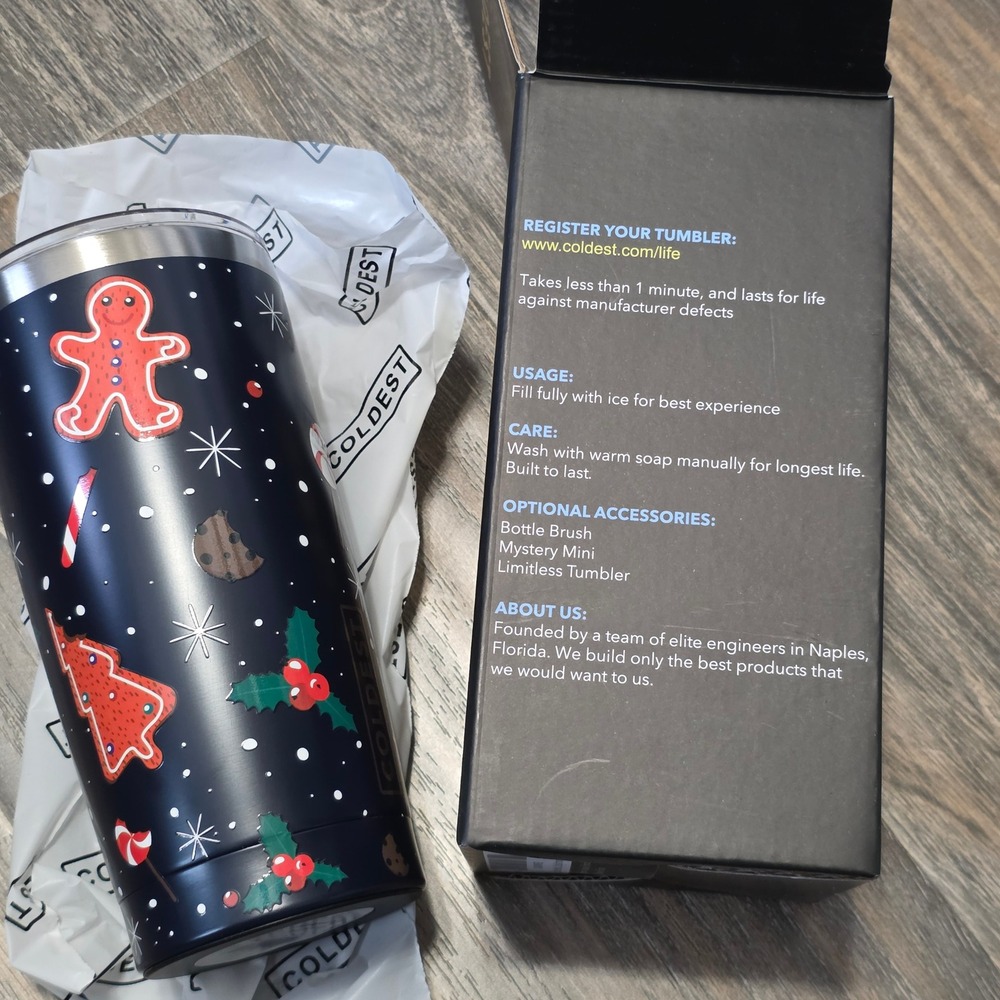 Coldest 20oz Tumbler But I'm Hungry Limited 1st Edition Holiday Gingerbread Navy